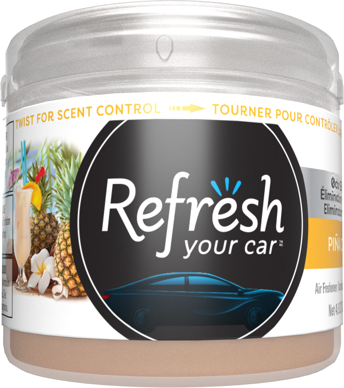 slide 1 of 5, Refresh Your Car! Air Freshener (Pina Colada RF Scent, 1 Pack), 4.50 fl oz