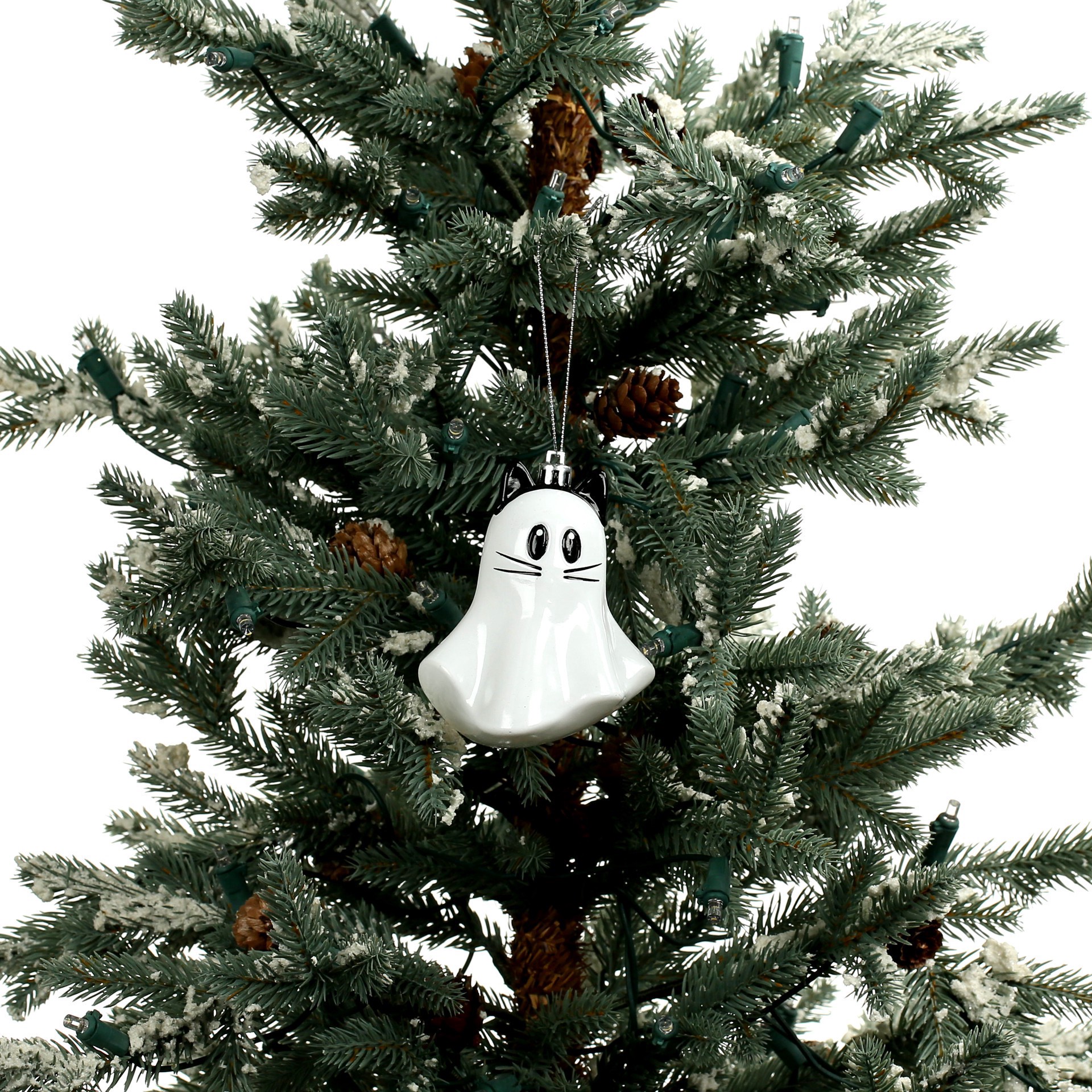 slide 2 of 3, 4" Cat Ghost Plastic Ornament By Ashland, 4 in