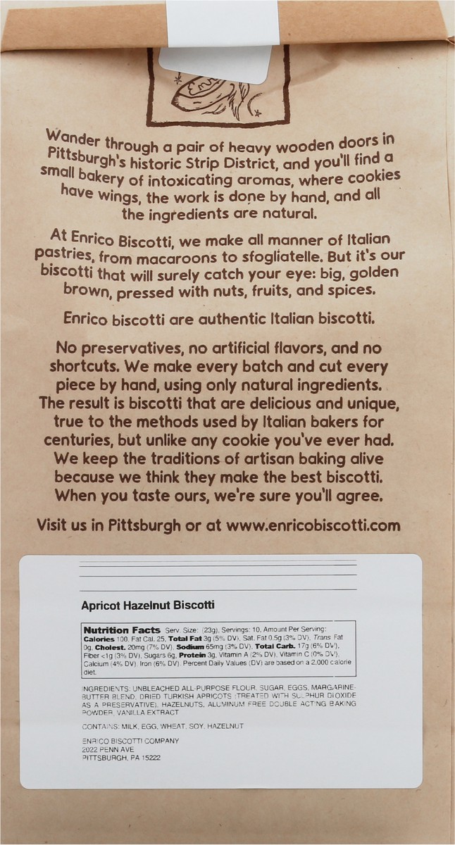 slide 5 of 9, The Enrico Biscotti Company Apricot Hazelnut Biscotti 8 oz, 8 oz