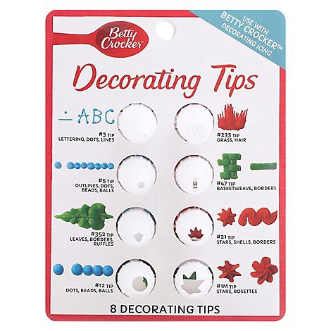 slide 1 of 1, Betty Crocker Decorating Tips - 8 Count, 8 ct