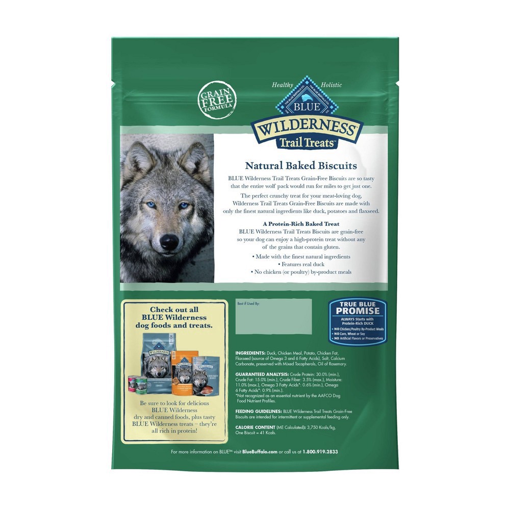 slide 2 of 7, Blue Buffalo Wilderness Trail Grain Free Crunchy Dog Treats, Duck, 10 oz