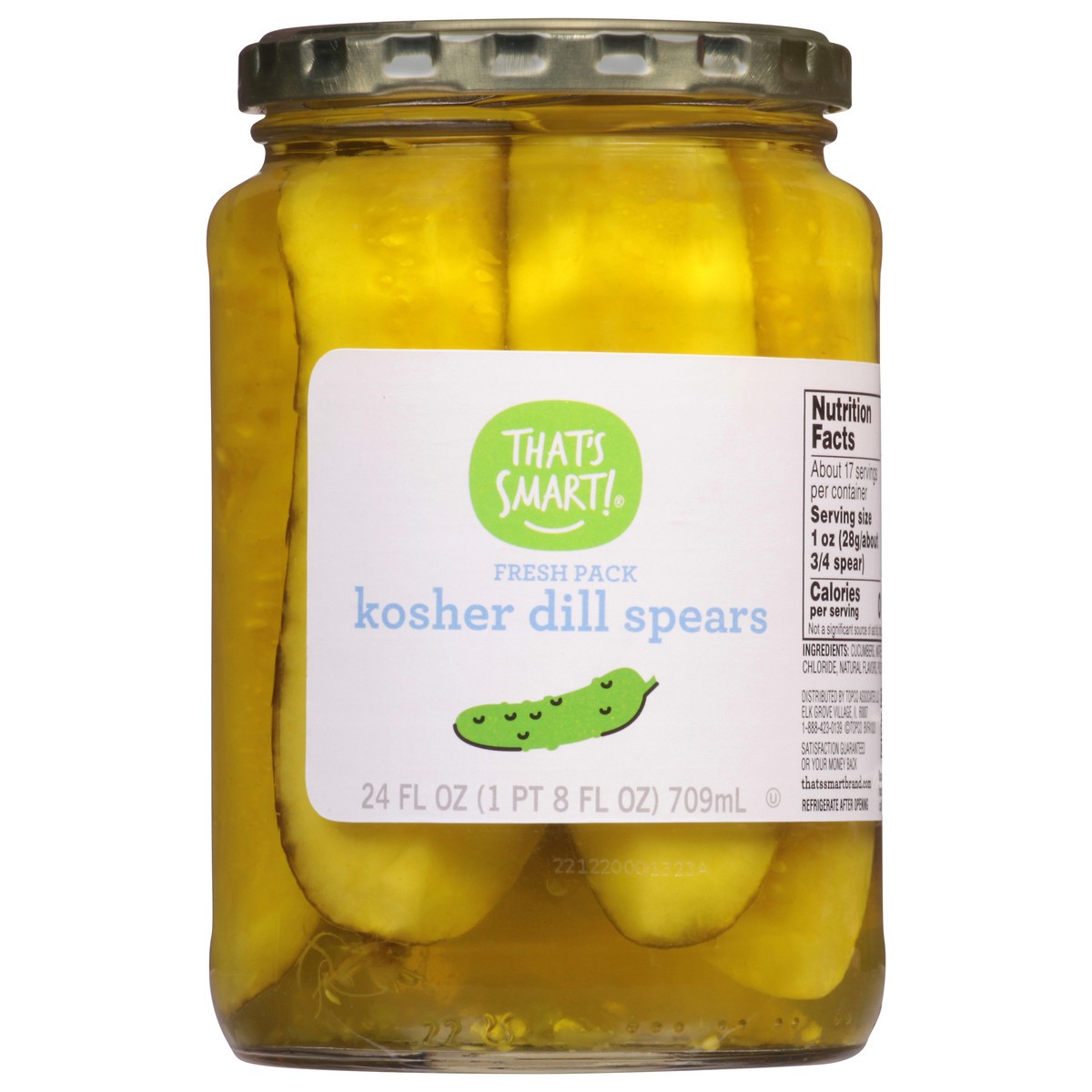 slide 15 of 18, That's Smart! Fresh Pack Kosher Dill Spears Pickles 24 fl oz, 24 fl oz