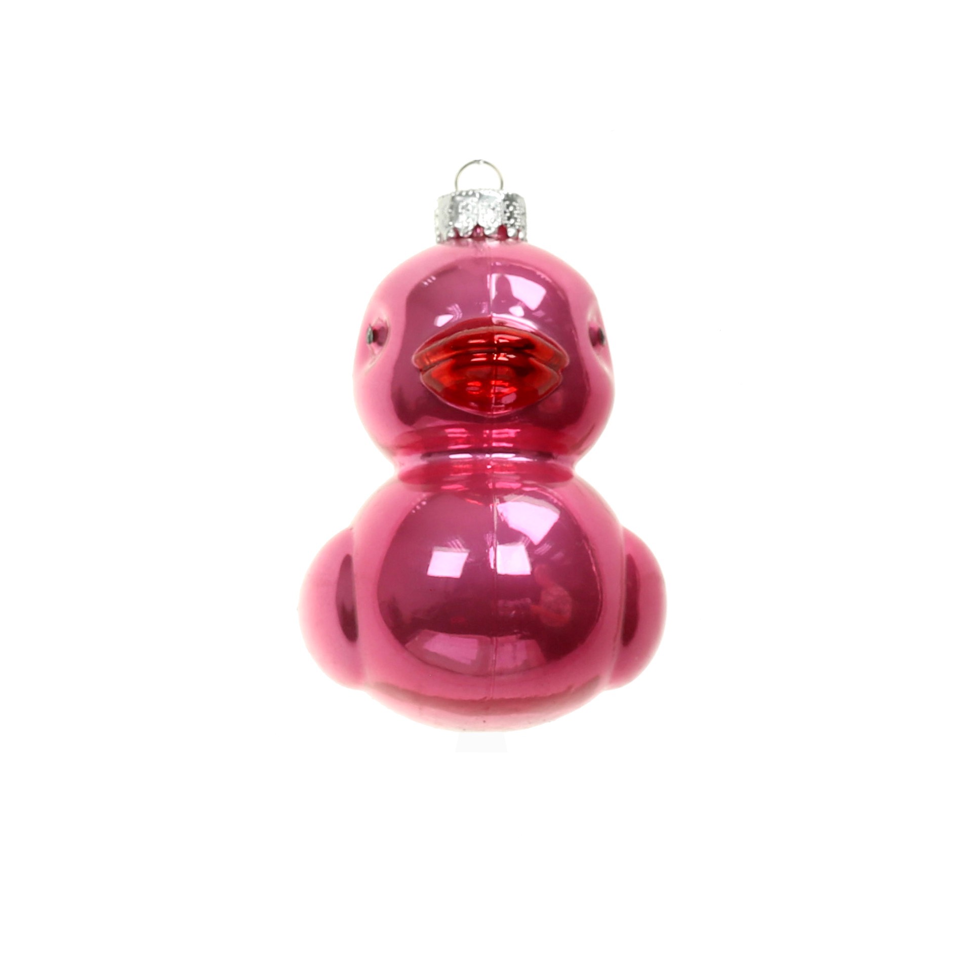 slide 3 of 3, 3.25" Pink Ducky Glass Ornament By Ashland, 3.25 in