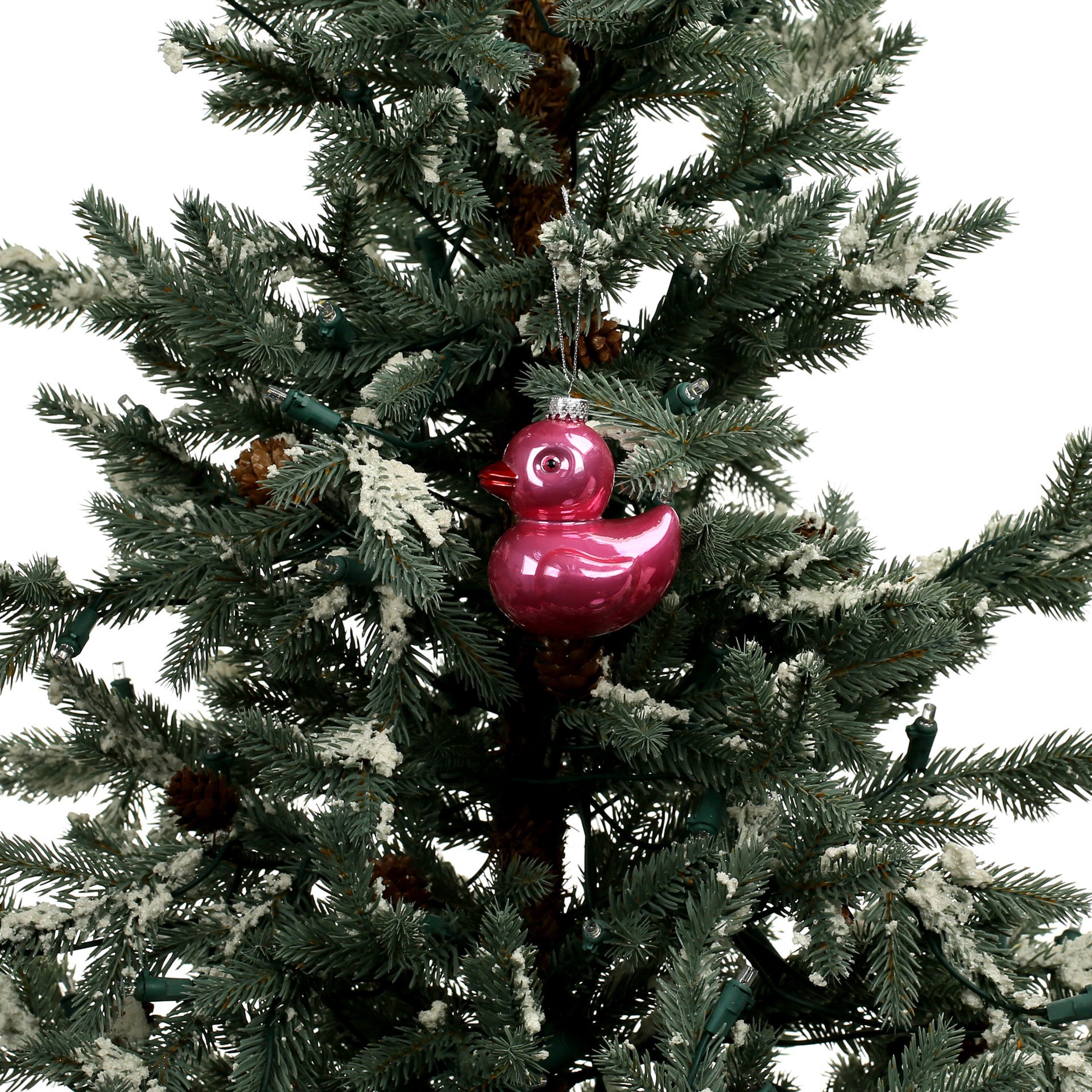 slide 2 of 3, 3.25" Pink Ducky Glass Ornament By Ashland, 3.25 in
