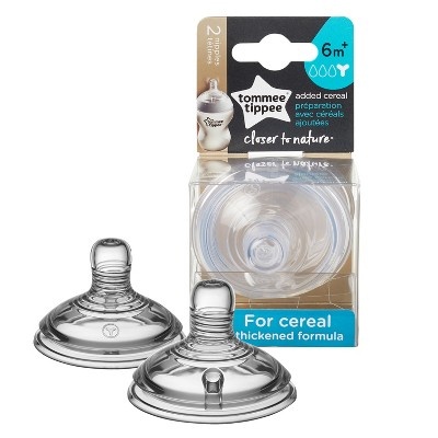 slide 1 of 3, Tommee Tippee Closer To Nature Added Cereal Nipple, 2 ct