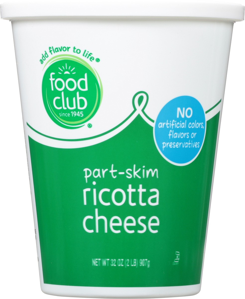 slide 9 of 11, Food Club Part-Skim Ricotta Cheese 32 oz, 2 lb