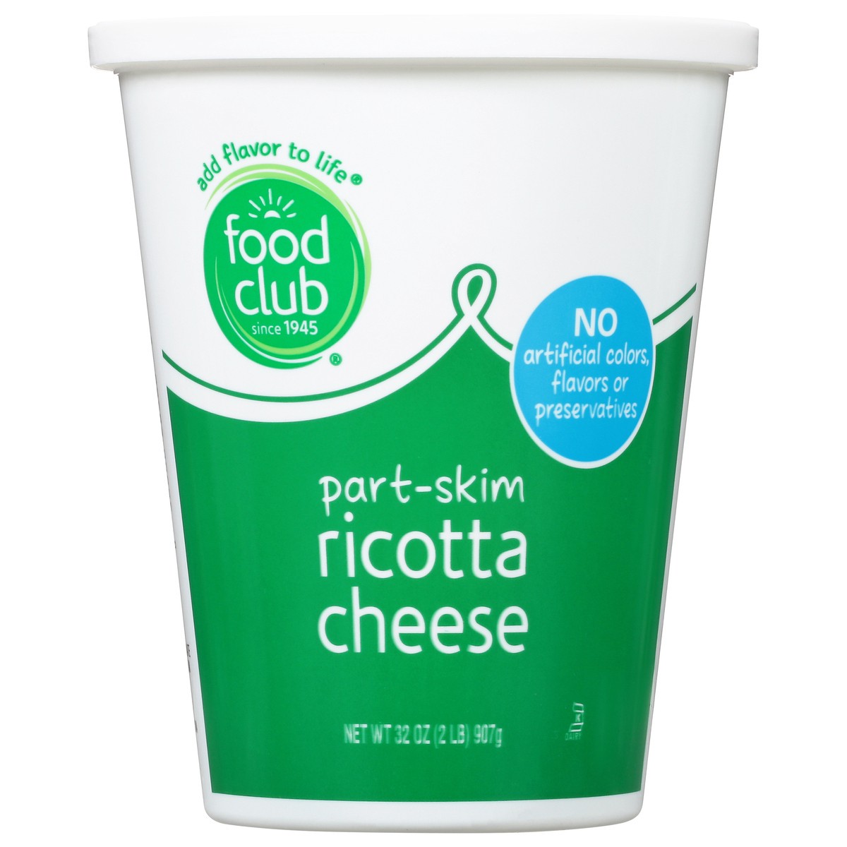 slide 11 of 11, Food Club Part-Skim Ricotta Cheese 32 oz, 2 lb