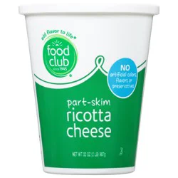 Food Club Part-Skim Ricotta Cheese 32 oz
