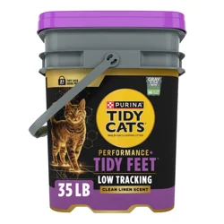 Purina Tidy Cats Performance Plus Tidy Feet Low Tracking Scented Clumping Multi Cat Litter With Clean Linen Scent - 35 Lb. Pail