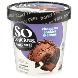So Delicious Cashew Milk Frozen Dessert, Chocolate Cookies & Creme, Dairy Free, Vegan, Non-GMO, Kosher, 1 Pint Container
