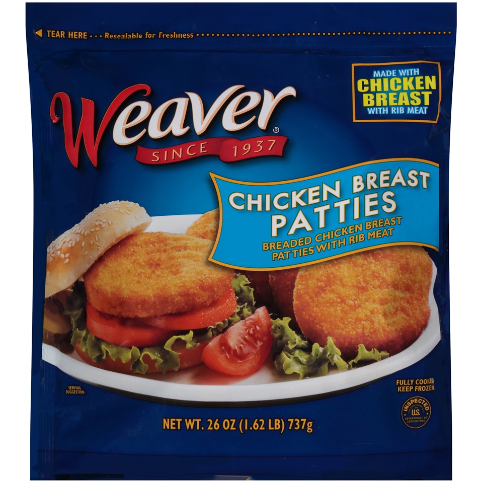 Weaver Chicken Breast Patties 26 oz Shipt