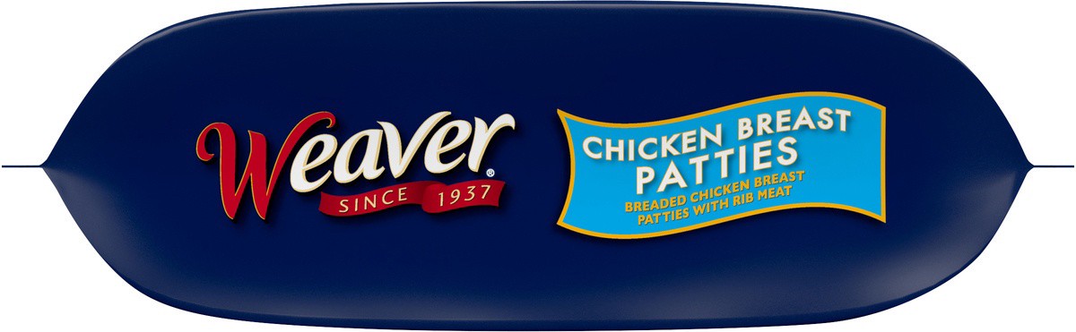 slide 7 of 7, Weaver Fully Cooked Chicken Breast Patties, 1.62 lb. (Frozen), 737.09 g