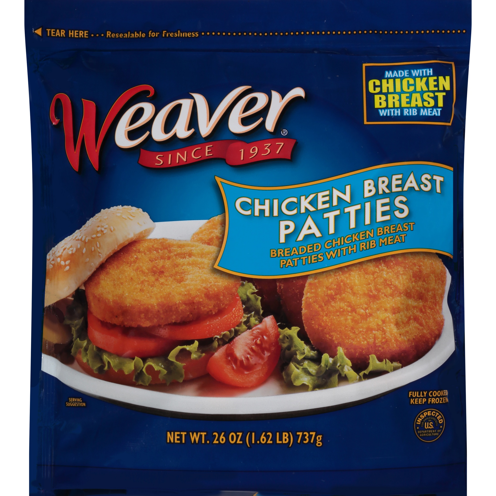 Weaver Chicken Breast Patties 26 oz Shipt