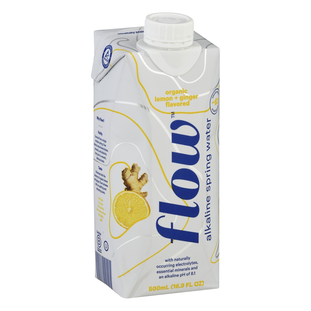 slide 2 of 9, Flow Water Lemon Ginger Flavored Alkaline, 16.9 fl oz