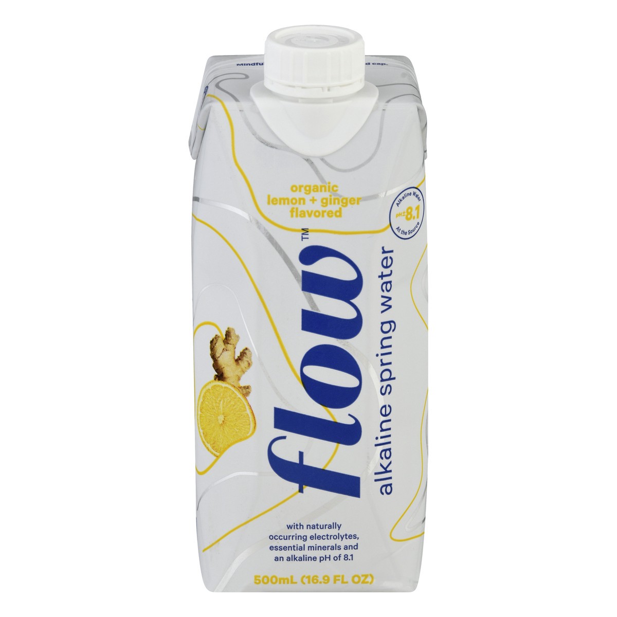 slide 1 of 9, Flow Water Lemon Ginger Flavored Alkaline, 16.9 fl oz