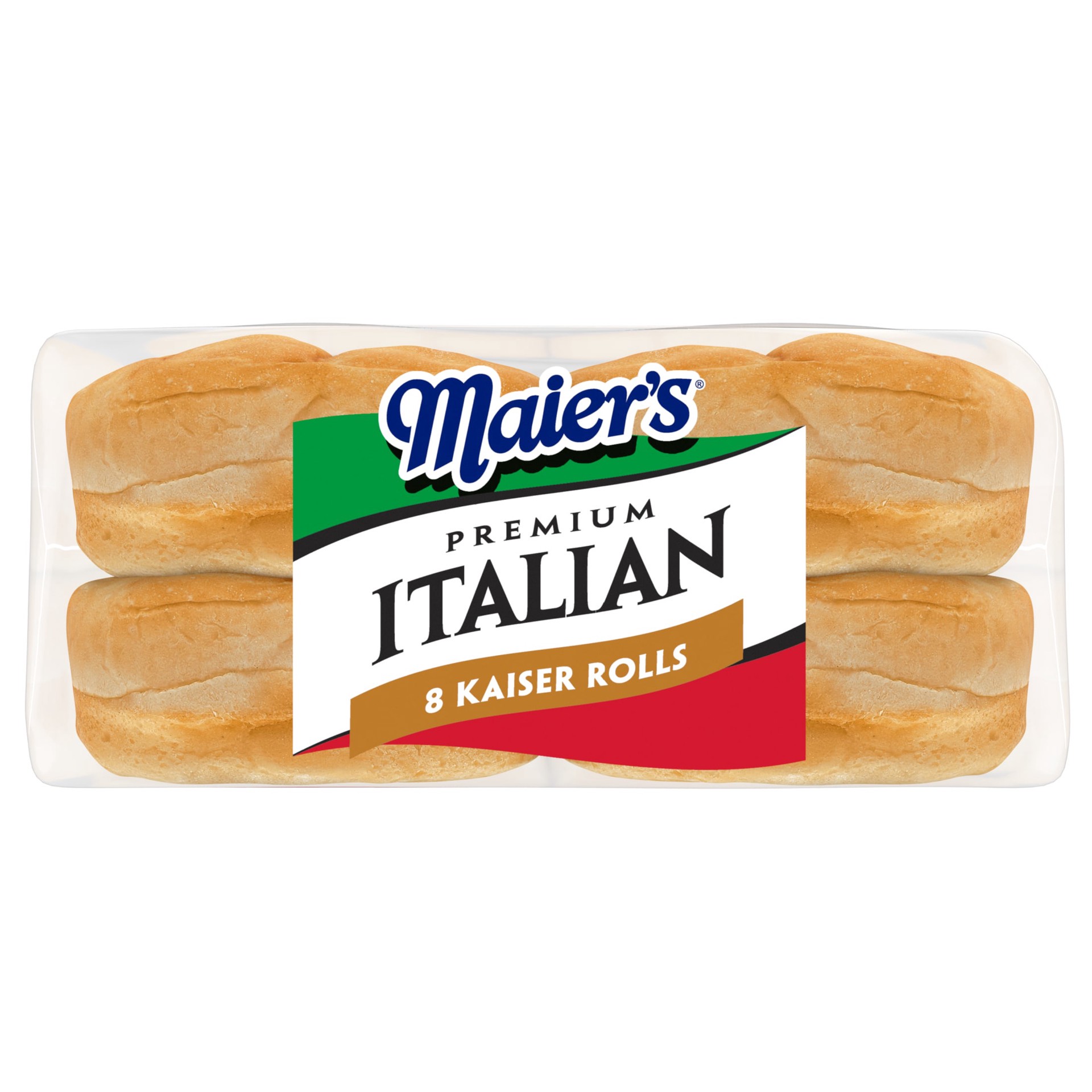 slide 3 of 7, Maier's Premium Italian Kaiser Rolls, 8 count, White Hamburger Buns, 16 oz Bag, 8 ct