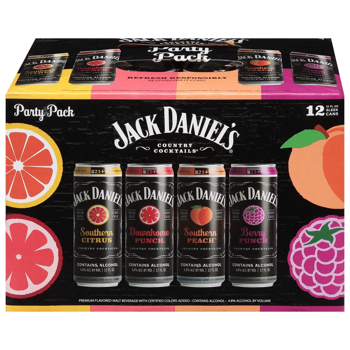 slide 1 of 9, Jack Daniel's Assorted Country Cocktails Party Pack 12 - 12 fl oz Cans, 12 ct; 12 oz