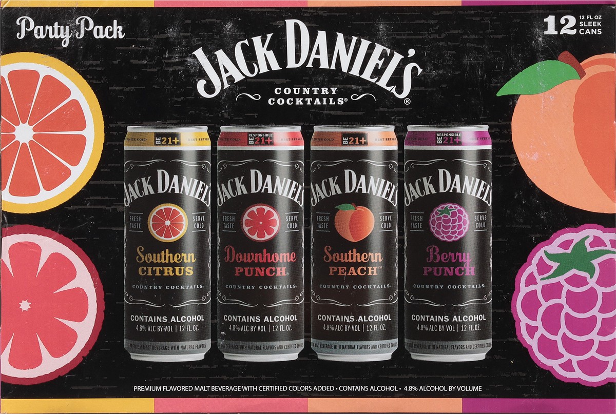 slide 2 of 9, Jack Daniel's Assorted Country Cocktails Party Pack 12 - 12 fl oz Cans, 12 ct; 12 oz