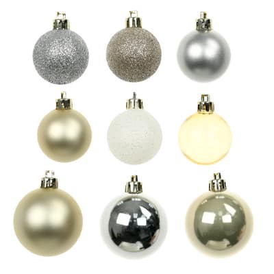 slide 1 of 3, 80 Pack Silver & Gold Shatterproof Ball Ornaments By Ashland, 80 ct