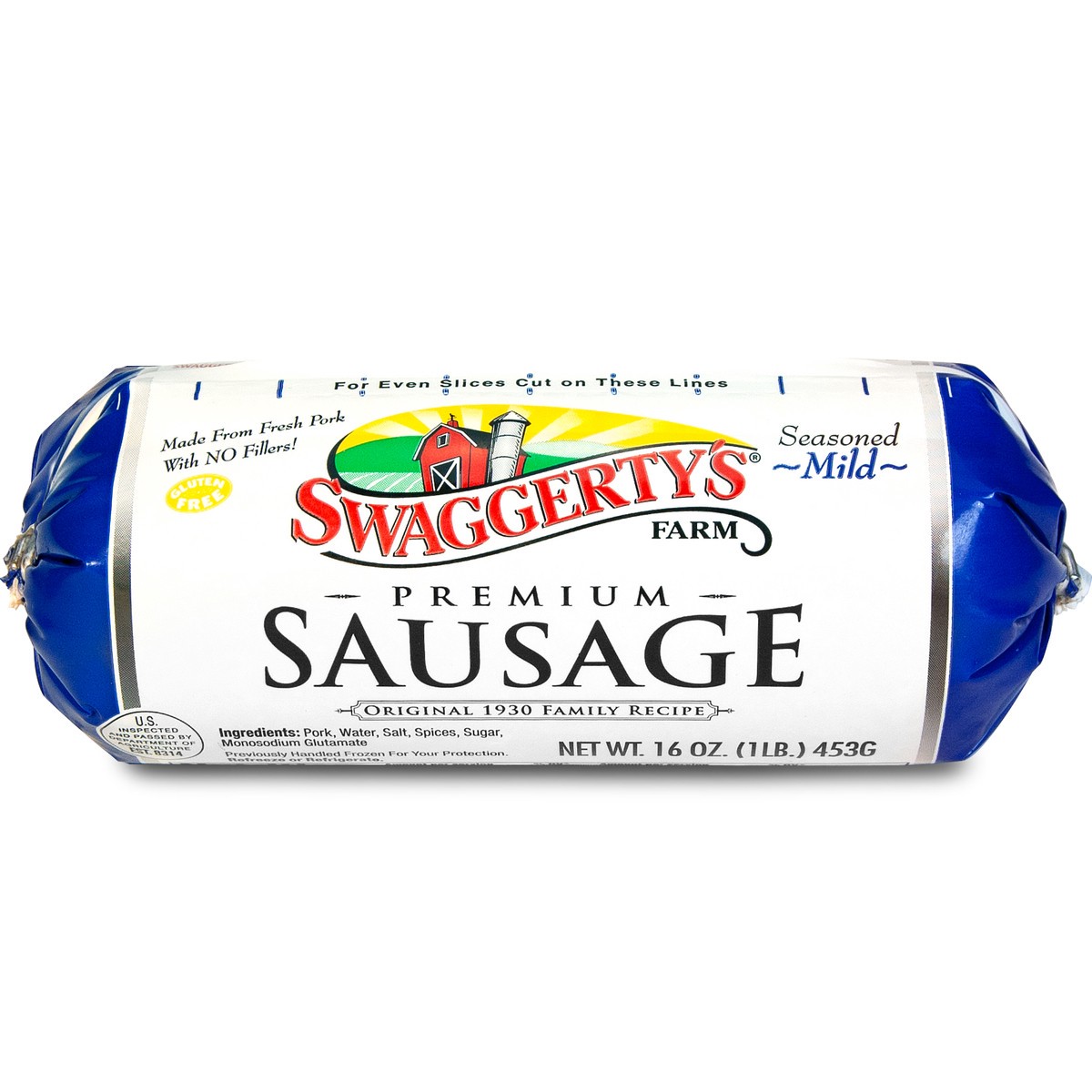slide 1 of 8, Swaggerty's Farm Sausage, Premium, Seasoned, Mild, 1 lb