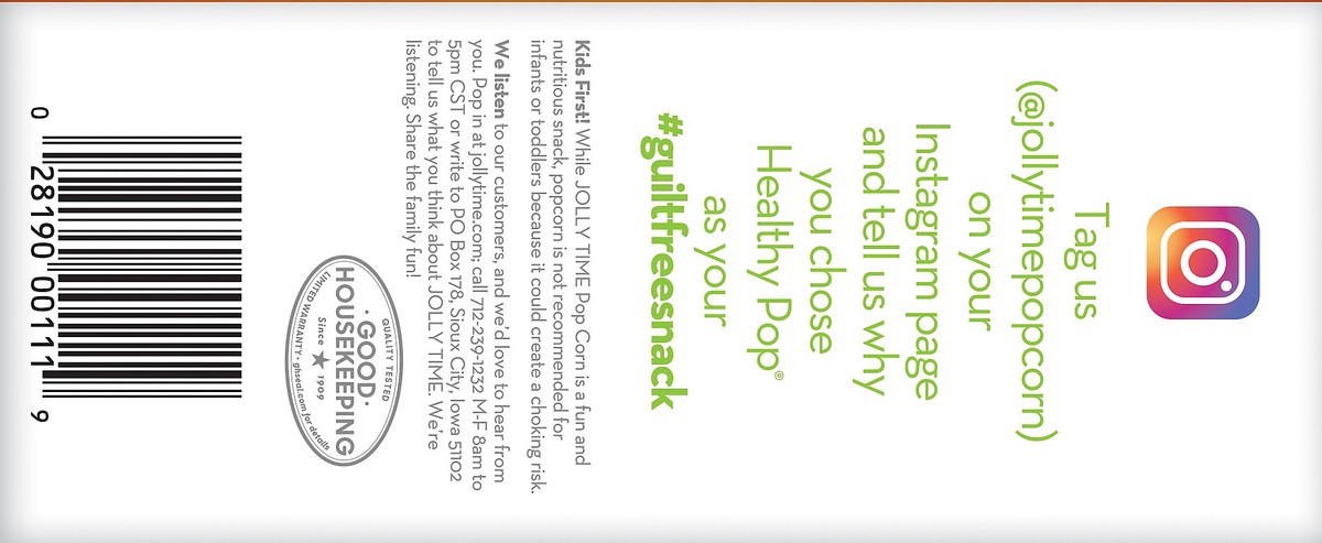 slide 6 of 11, Jolly Time Healthy Pop 100's Butter & Salt Microwave Popcorn 10 ea, 12 oz