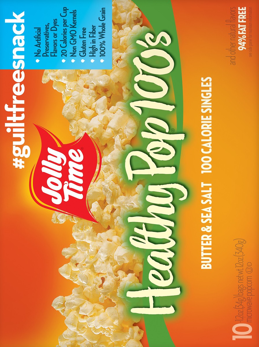 slide 7 of 11, Jolly Time Healthy Pop 100's Butter & Salt Microwave Popcorn 10 ea, 12 oz