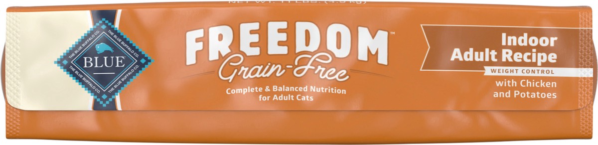 slide 7 of 11, Blue Buffalo Freedom Grain Free Natural Indoor Weight Control Adult Dry Cat Food, Chicken 11-lb, 11 lb