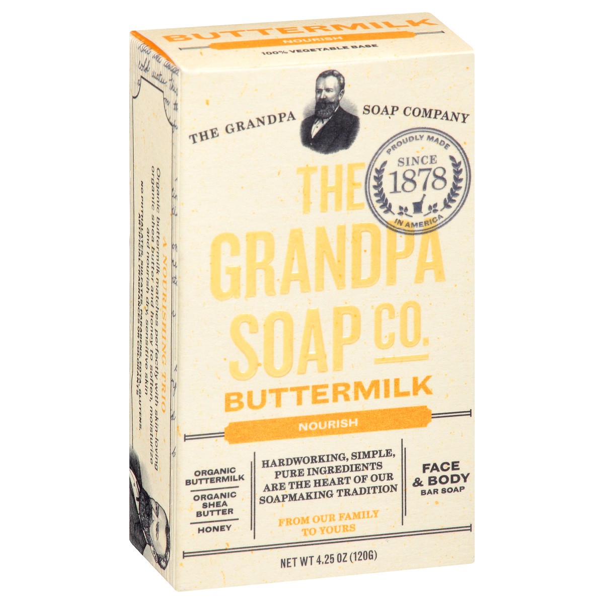 slide 2 of 9, The Grandpa Soap Co. Nourish Face & Body Buttermilk Bar Soap 4.25 oz, 4.25 oz