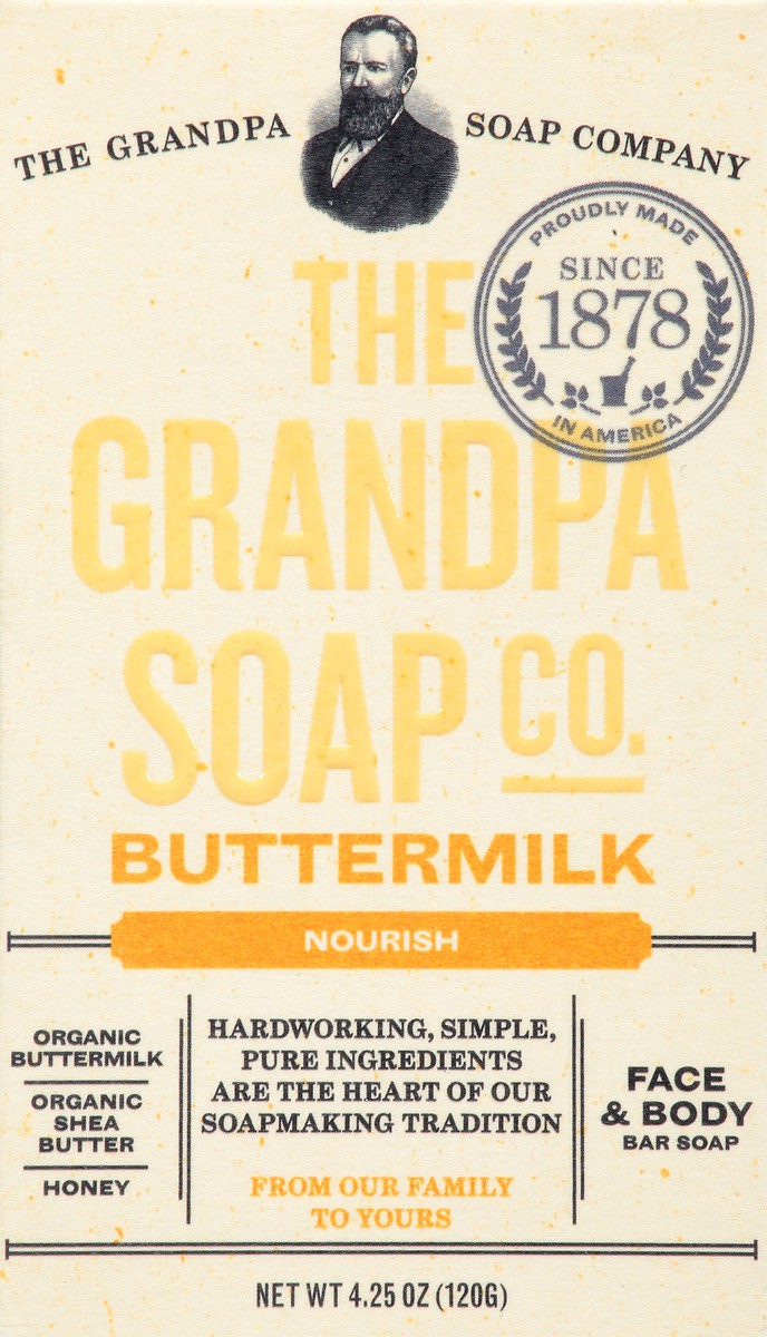 slide 6 of 9, The Grandpa Soap Co. Nourish Face & Body Buttermilk Bar Soap 4.25 oz, 4.25 oz