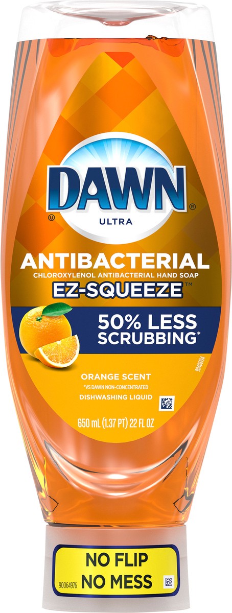 slide 3 of 3, Dawn Antibacterial EZ-Squeeze Dishwashing Liquid Dish Soap,Orange Scent, 22 fl oz, 22 fl oz