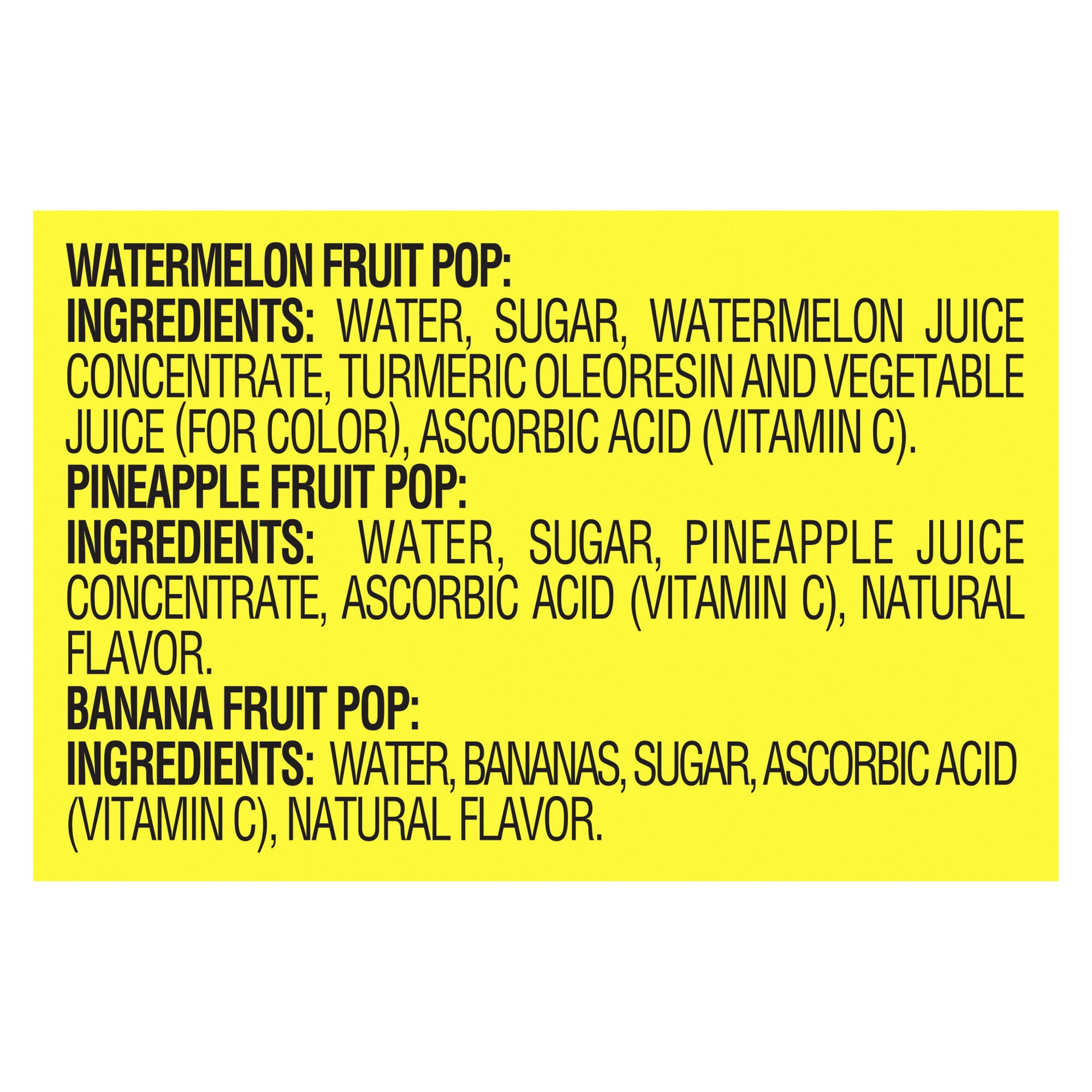 slide 2 of 4, Popsicle Fruit Pops & Frozen Dessert Banana, Pineapple, & Watermelon Variety Pack, 12 ct, 12 ct