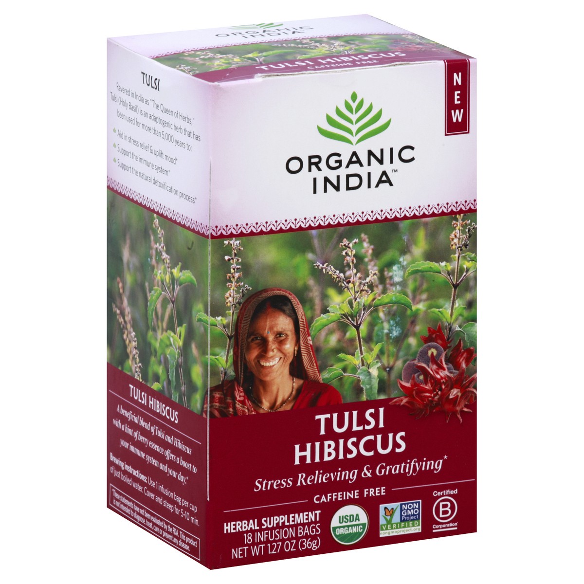 slide 13 of 13, Organic India Tulsi Hibiscus - 18 ct, 18 ct