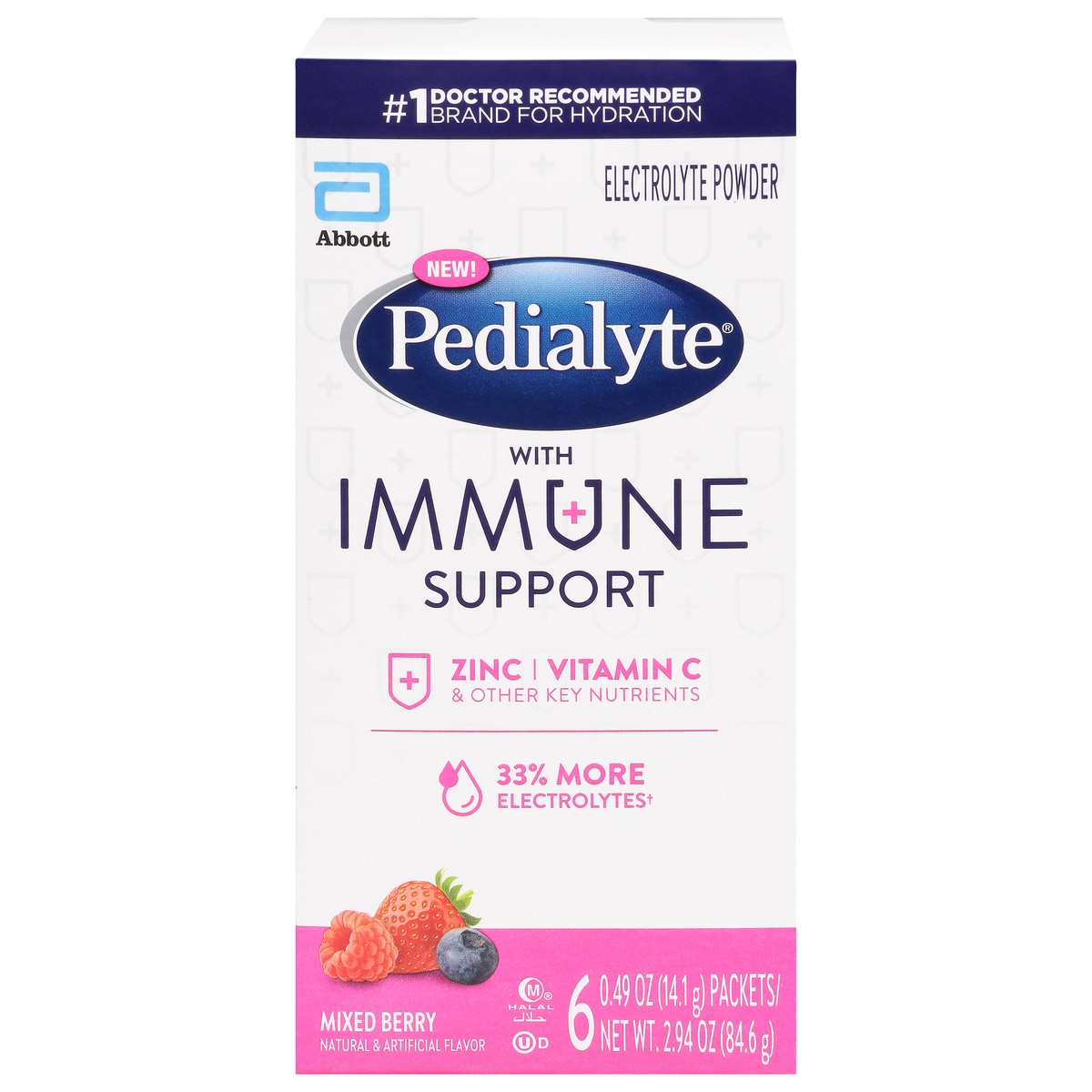 slide 1 of 9, Pedialyte Mixed Berry Electrolyte Powder 6 - 0.49 oz Packets, 6 ct