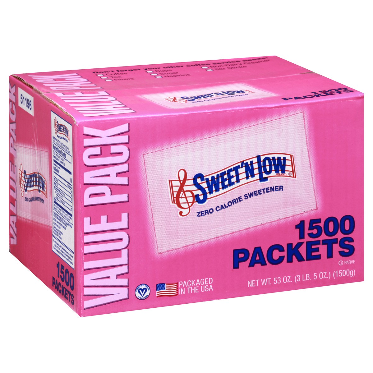 slide 13 of 13, Sweet'N Low Value Pack Zero Calorie Sweetener 1500 ea, 1500 ct