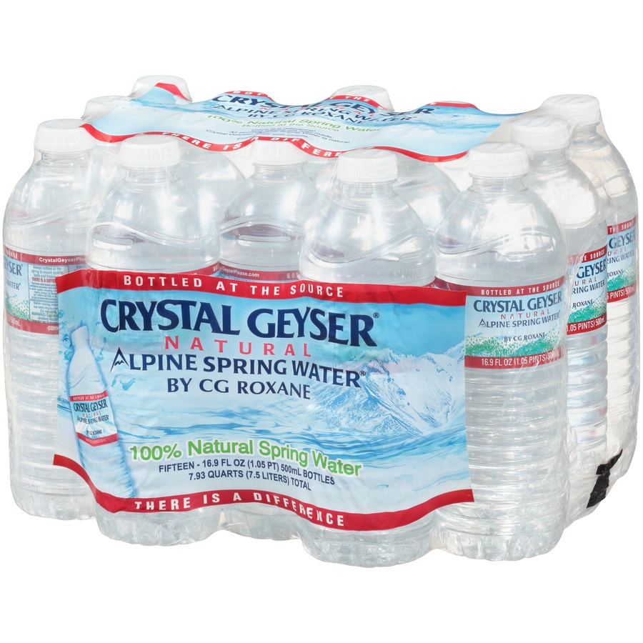 slide 3 of 8, Crystal Geyser Natural Alpine Spring Water, 15 ct; 16.9 fl oz