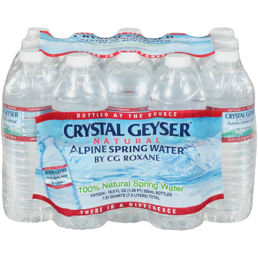 slide 1 of 8, Crystal Geyser Natural Alpine Spring Water, 15 ct; 16.9 fl oz