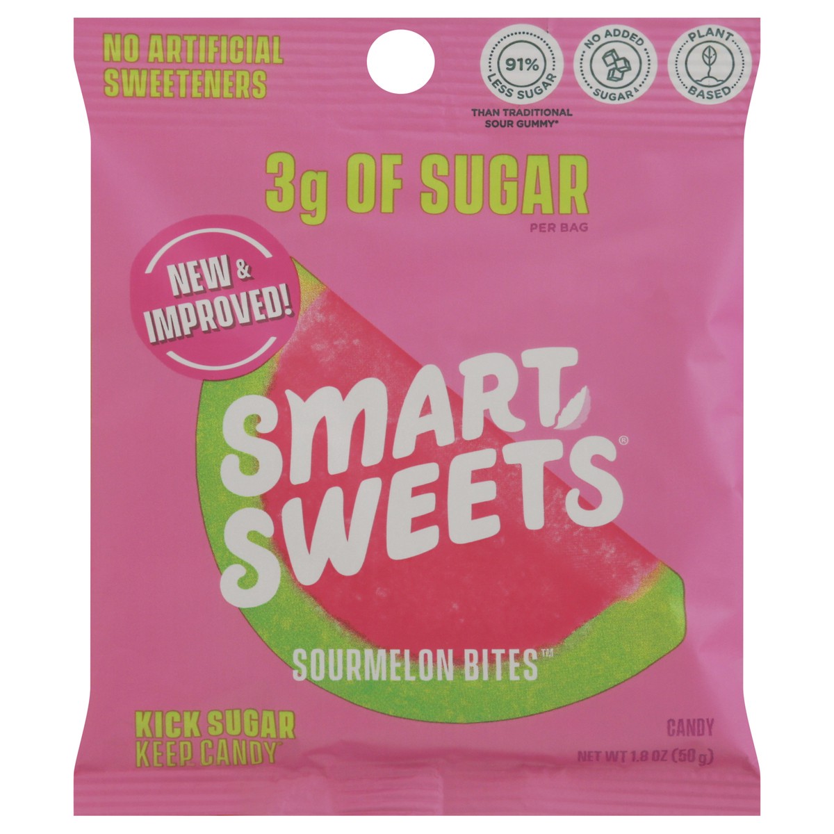 slide 1 of 9, SmartSweets Sourmelon Bites Candy 1.8 oz, 1.8 oz