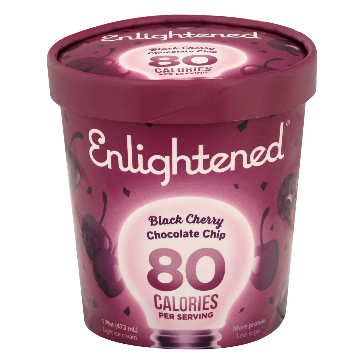 slide 1 of 1, Enlightened Light Black Cherry Chocolate Chip Ice Cream 1 pt, 