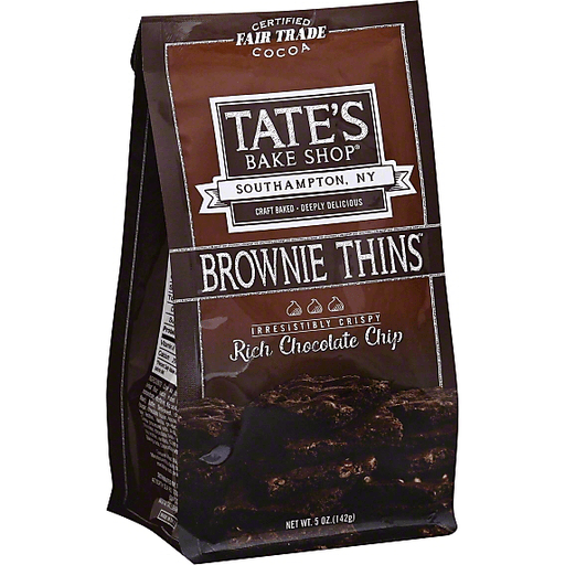 slide 1 of 1, Tate's Bake Shop Brownie Thins - Rich Chocolate Chip, 5 oz