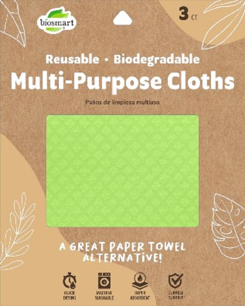 slide 1 of 1, Jacent Biosmart Biodegradable Cloths, 3 ct