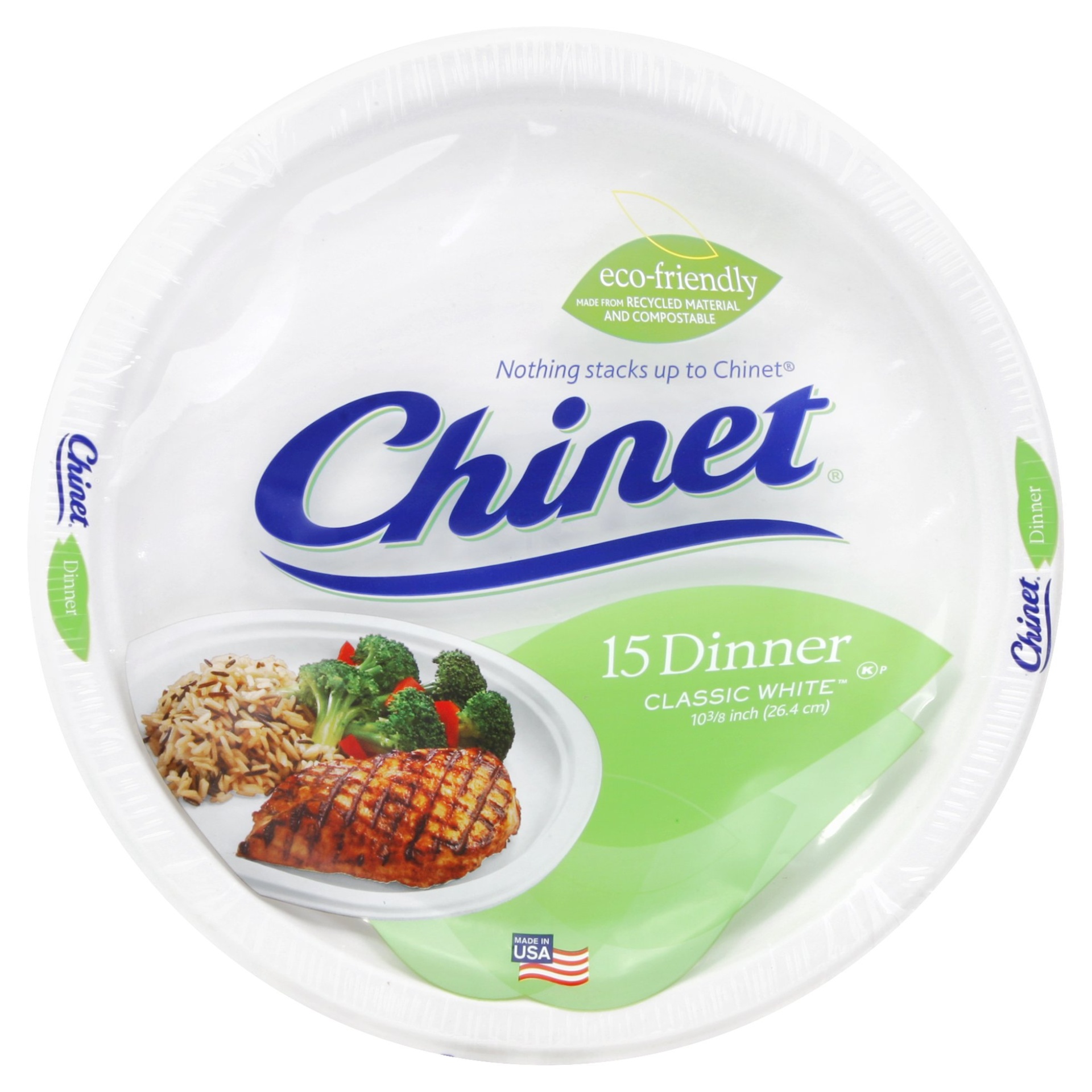 slide 1 of 3, Chinet Paper Plates - Dinner, 15 ct