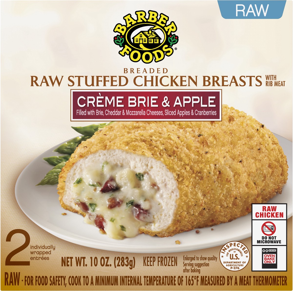 slide 6 of 7, Barber Foods Barber Chicken Stuffed Brie & Apple 10 oz Frozen, 283.50 g