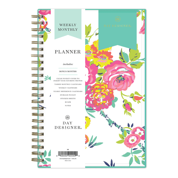 slide 1 of 10, Blue Sky Day Designer Weekly/Monthly Cyo Planner, 5'' X 8'', Peyton White, January To December 2021, 103619-21, 1 ct