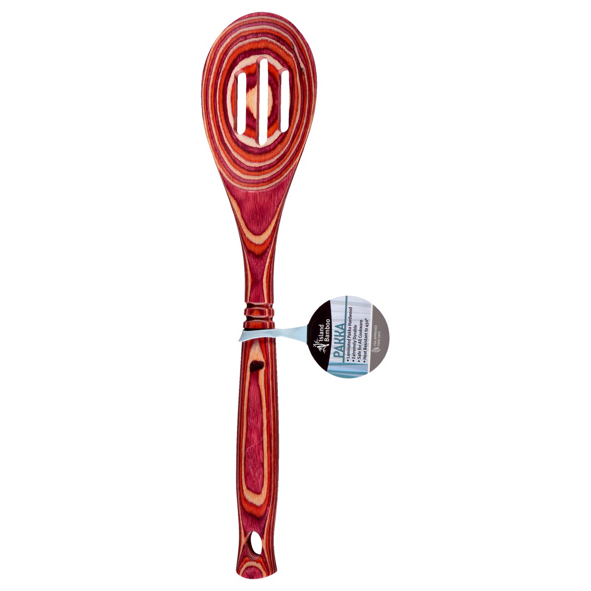 slide 5 of 9, Island Bamboo Red Pakkawood Slotted Spoon, 1 ct