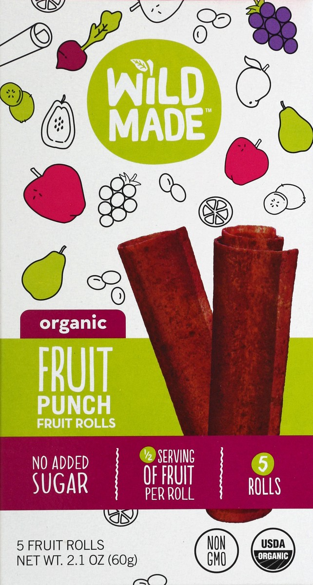 slide 3 of 5, Wildmade Fruit Rolls, Organic, Fruit Punch, 2.1 oz