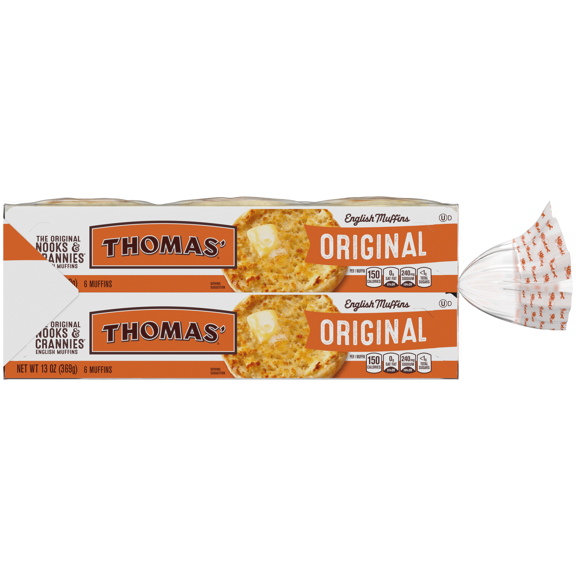 slide 4 of 5, Thomas' Original English Muffins, Plain, 24 count, 48 oz, 24 ct