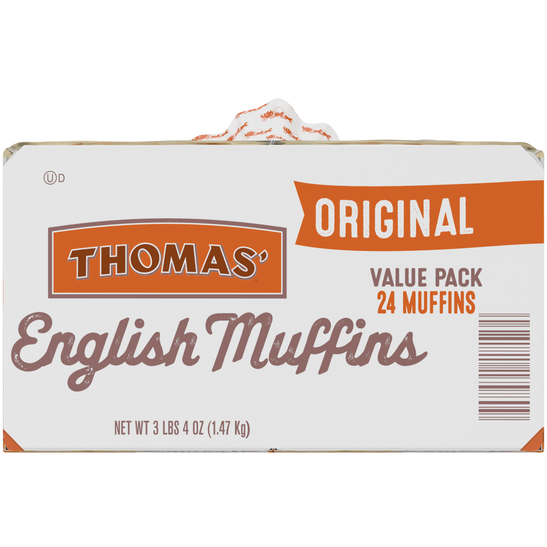 slide 3 of 5, Thomas' Original English Muffins, Plain, 24 count, 48 oz, 24 ct