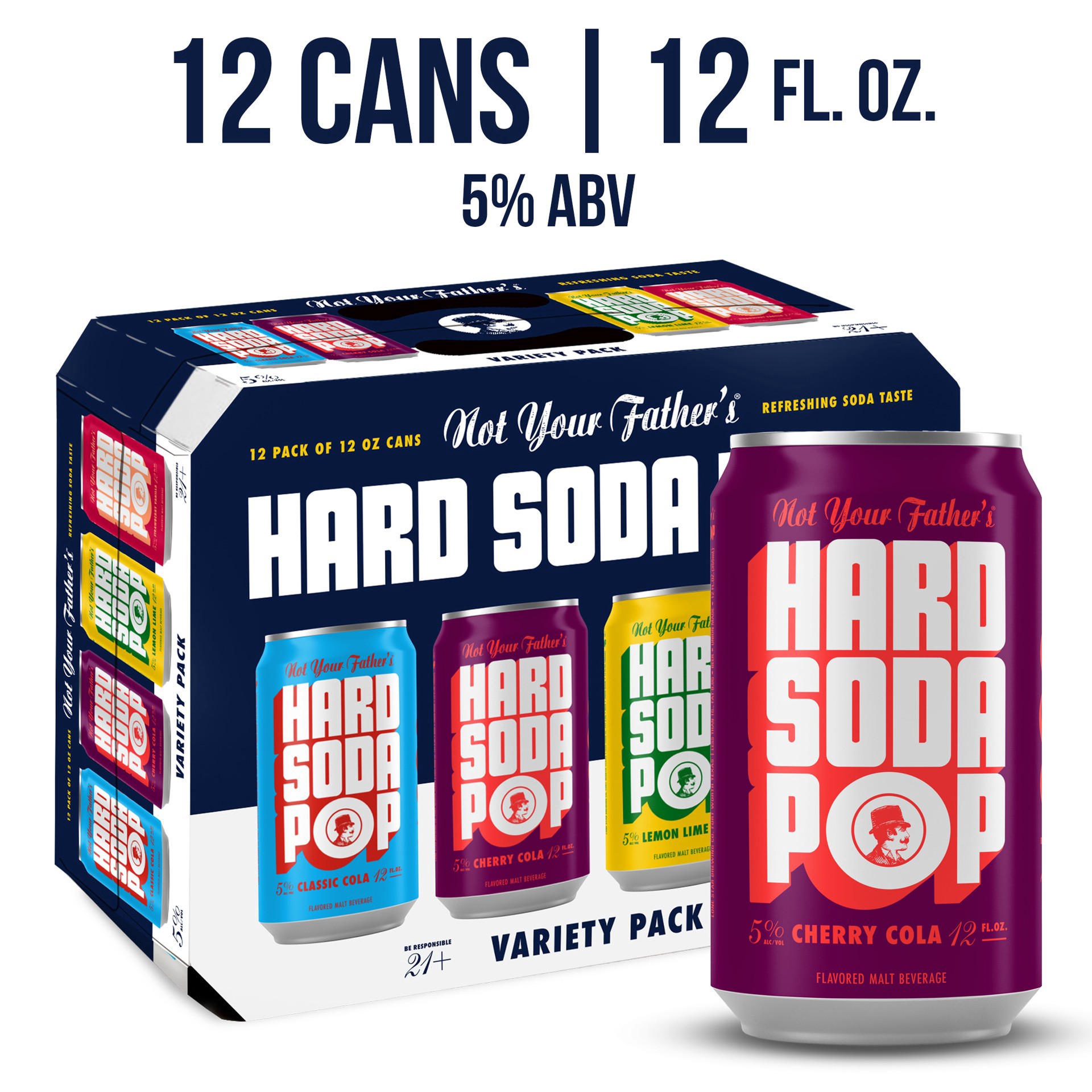 slide 6 of 6, Not Your Father's Assorted Hard Soda Pop Variety Pack 12 - 12 fl oz Cans, 12 ct; 12 oz