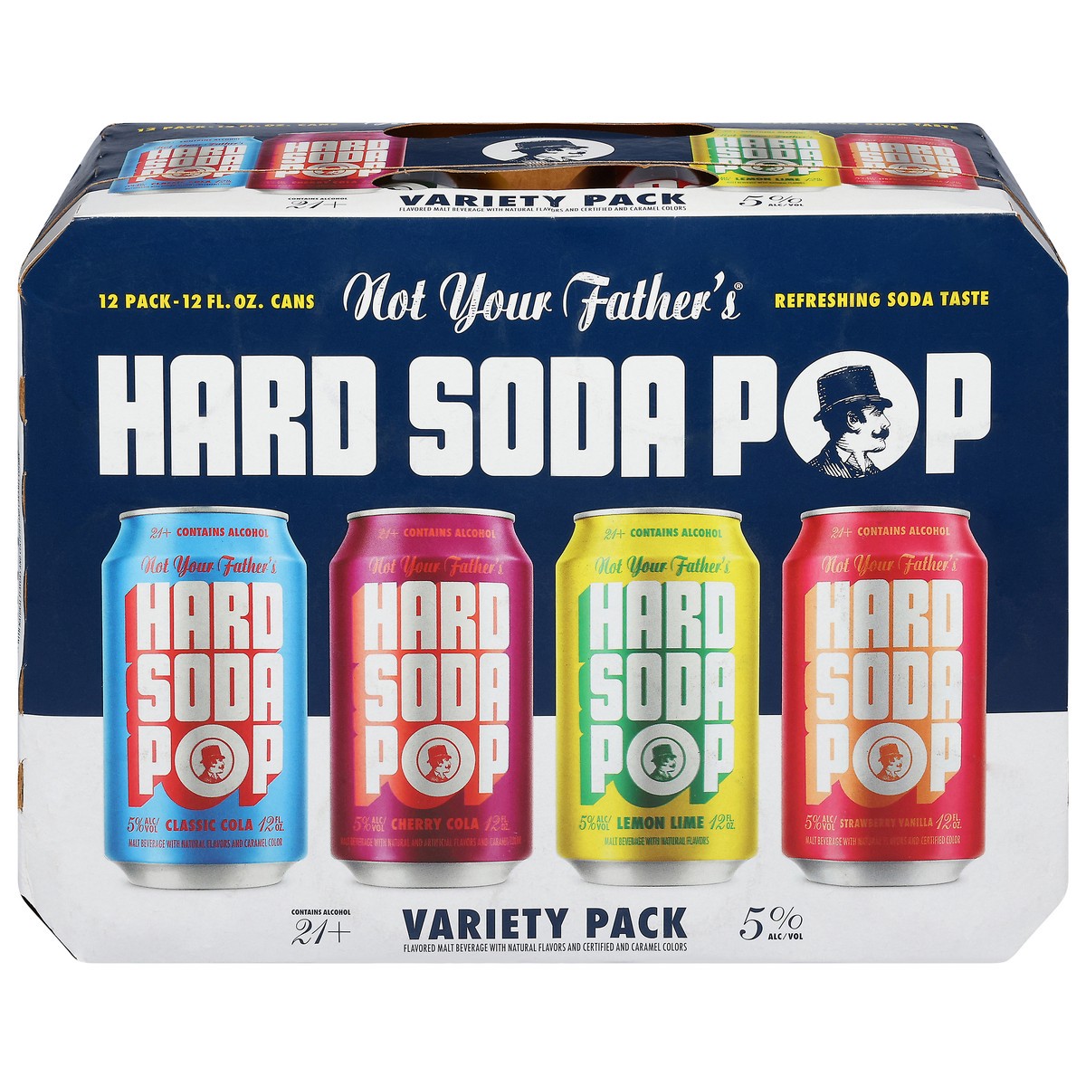 slide 1 of 6, Not Your Father's Assorted Hard Soda Pop Variety Pack 12 - 12 fl oz Cans, 12 ct; 12 oz