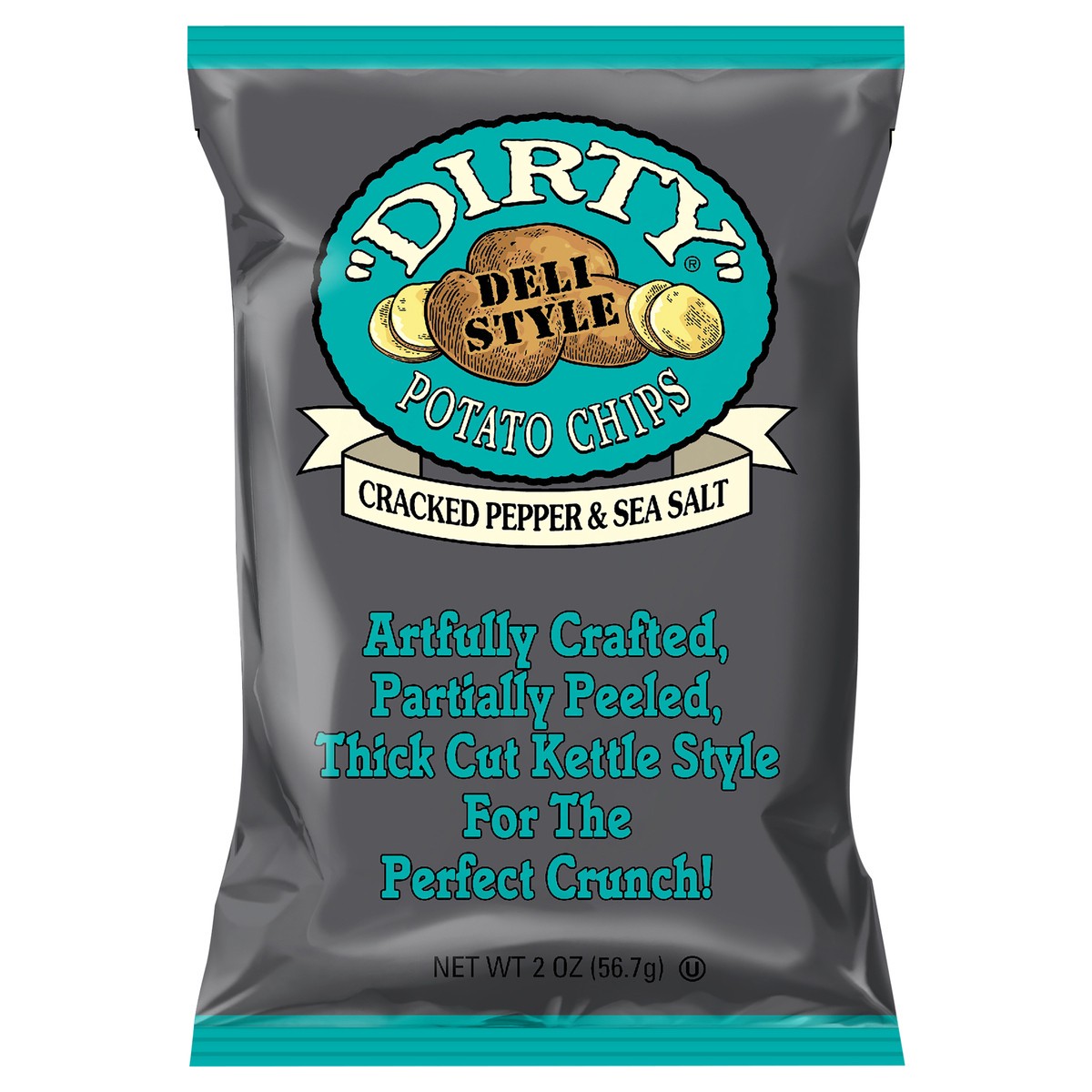 slide 1 of 5, 2 oz "Dirty" Cracked Pepper & Sea Salt Potato Chip, 2 oz